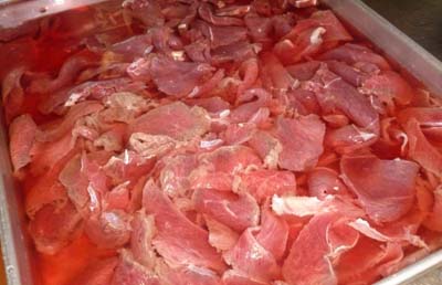 肉の水浸しに!